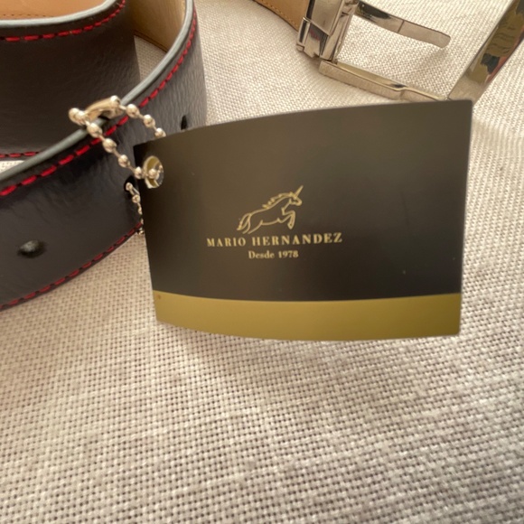 NEW Mario Hernandez Leather Belt Logo Buckle Size S Handcrafted in Colo… - Picture 10 of 16